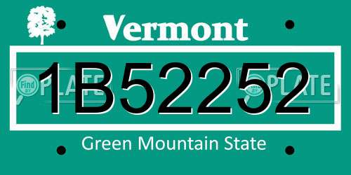 1B52252 Vermont License Plate