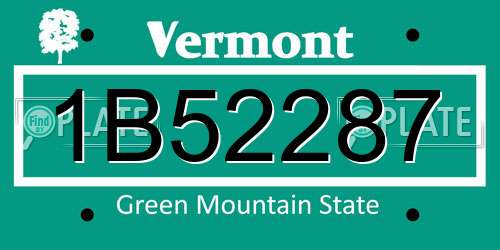 1B52287 Vermont License Plate