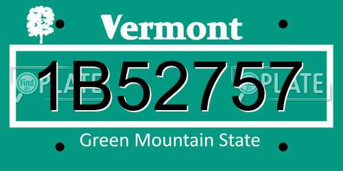 1B52757 Vermont License Plate