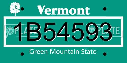 1B54593 Vermont License Plate
