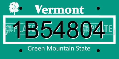 1B54804 Vermont License Plate