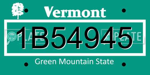1B54945 Vermont License Plate