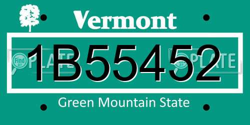 1B55452 Vermont License Plate