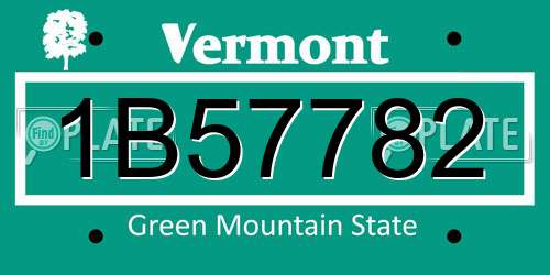 1B57782 Vermont License Plate