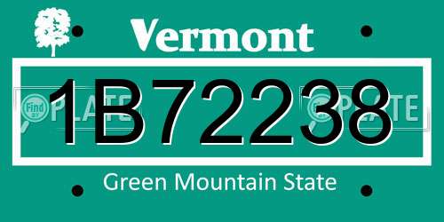 1B72238 Vermont License Plate