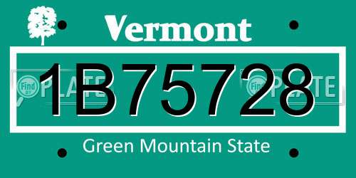 1B75728 Vermont License Plate
