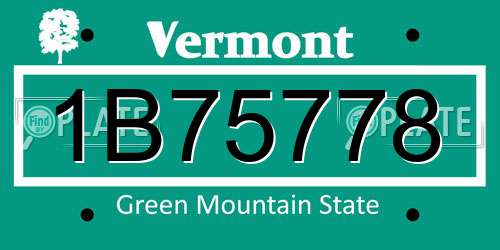1B75778 Vermont License Plate