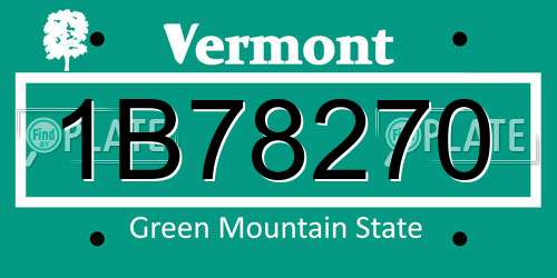 1B78270 Vermont License Plate