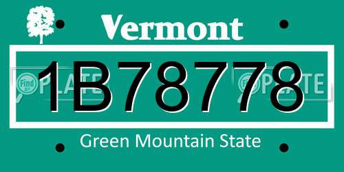 1B78778 Vermont License Plate