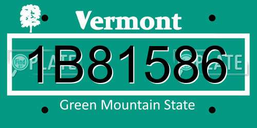 1B81586 Vermont License Plate