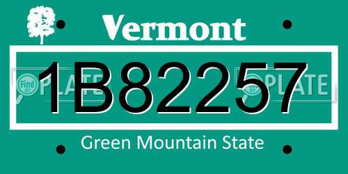 1B82257 Vermont License Plate