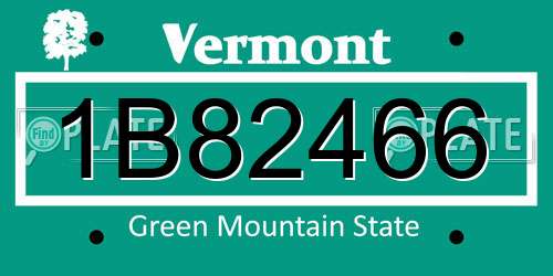 1B82466 Vermont License Plate