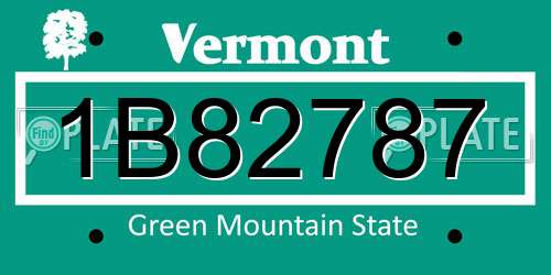 1B82787 Vermont License Plate