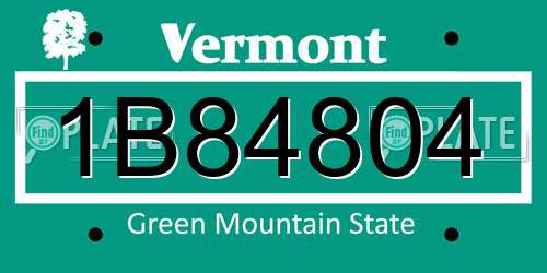 1B84804 Vermont License Plate