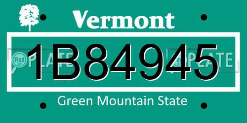 1B84945 Vermont License Plate