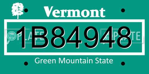 1B84948 Vermont License Plate