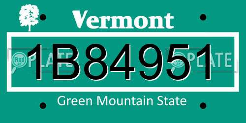 1B84951 Vermont License Plate