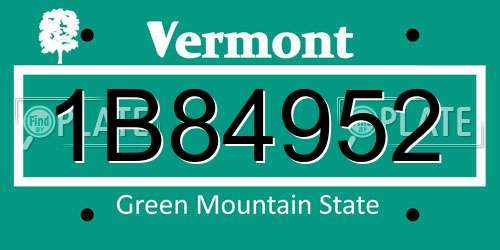 1B84952 Vermont License Plate
