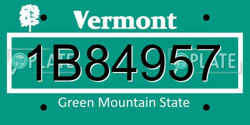 1B84957 Vermont License Plate