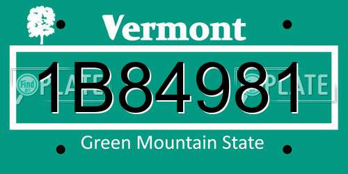 1B84981 Vermont License Plate