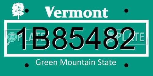 1B85482 Vermont License Plate