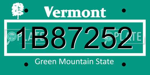 1B87252 Vermont License Plate