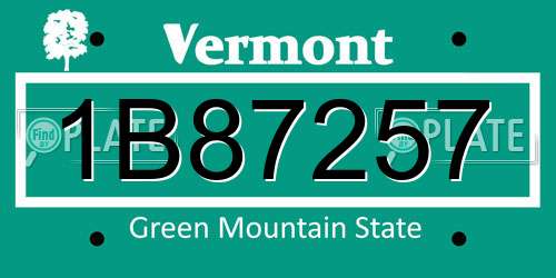 1B87257 Vermont License Plate