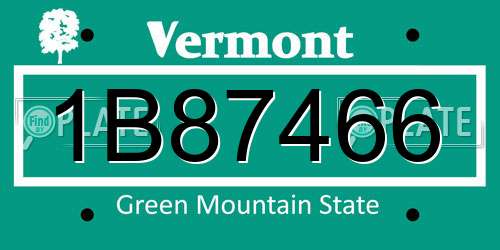 1B87466 Vermont License Plate