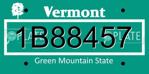1B88457 Vermont License Plate