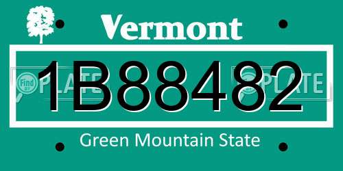 1B88482 Vermont License Plate