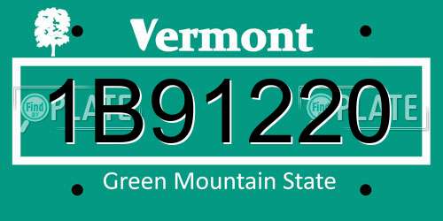 1B91220 Vermont License Plate