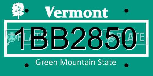 1BB2850 Vermont License Plate