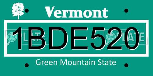 1BDE520 Vermont License Plate