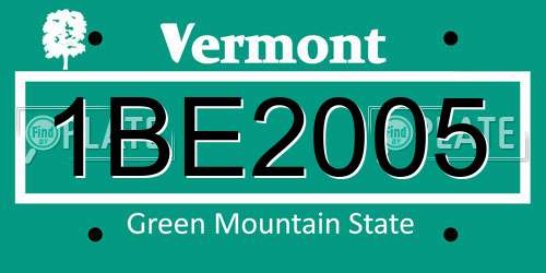 1BE2005 Vermont License Plate