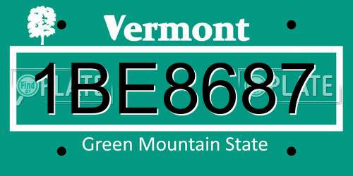 1BE8687 Vermont License Plate