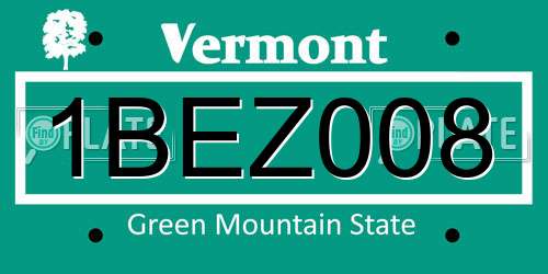 1BEZ008 Vermont License Plate