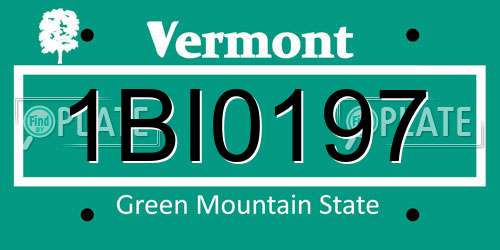 1BI0197 Vermont License Plate