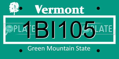 1BI105 Vermont License Plate