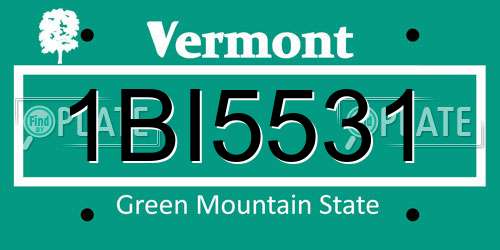 1BI5531 Vermont License Plate