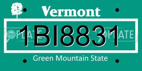 1BI8831 Vermont License Plate