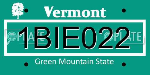 1BIE022 Vermont License Plate