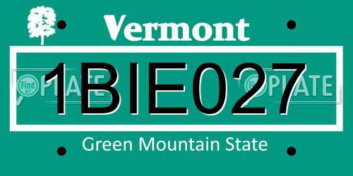 1BIE027 Vermont License Plate