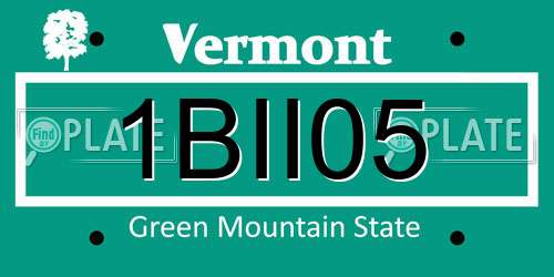 1BII05 Vermont License Plate