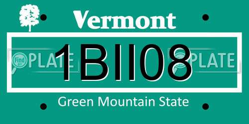 1BII08 Vermont License Plate