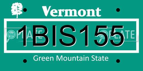 1BIS155 Vermont License Plate