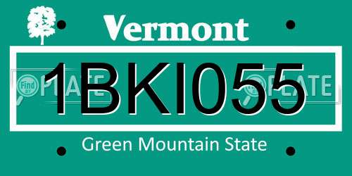 1BKI055 Vermont License Plate