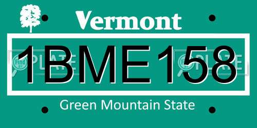 1BME158 Vermont License Plate