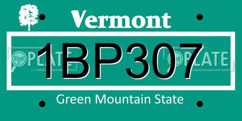 1BP307 Vermont License Plate