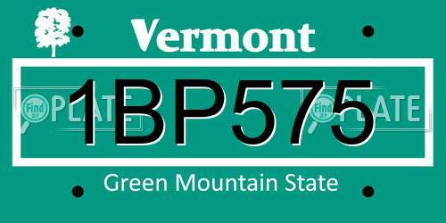 1BP575 Vermont License Plate