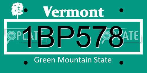 1BP578 Vermont License Plate